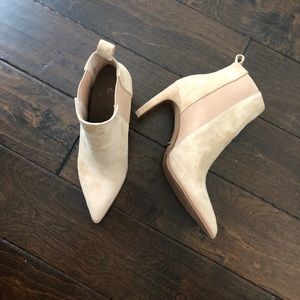 Nude suede ankle booties